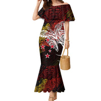 PNG 1975 - 2025 Family Matching Mermaid Dress and Hawaiian Shirt Papua New Guinea 50th Independence Anniversary