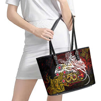 PNG 1975 - 2025 Leather Tote Bag Papua New Guinea 50th Independence Anniversary