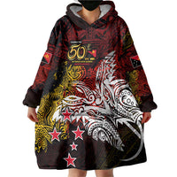 PNG 1975 - 2025 Wearable Blanket Hoodie Papua New Guinea 50th Independence Anniversary
