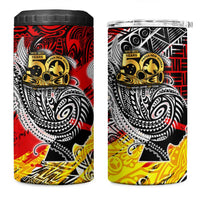 Papua New Guinea 50th Independence Day 4 in 1 Can Cooler Tumbler Celebrate Our History, Inspire Our Future