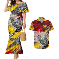 Papua New Guinea 50th Independence Day Couples Matching Mermaid Dress and Hawaiian Shirt Celebrate Our History, Inspire Our Future