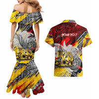 Papua New Guinea 50th Independence Day Couples Matching Mermaid Dress and Hawaiian Shirt Celebrate Our History, Inspire Our Future