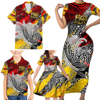 Papua New Guinea 50th Independence Day Family Matching Short Sleeve Bodycon Dress and Hawaiian Shirt Celebrate Our History, Inspire Our Future