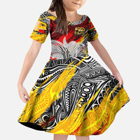 Papua New Guinea 50th Independence Day Kid Short Sleeve Dress Celebrate Our History, Inspire Our Future