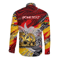 Papua New Guinea 50th Independence Day Long Sleeve Button Shirt Celebrate Our History, Inspire Our Future