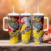 Papua New Guinea 50th Independence Day Tumbler With Handle Celebrate Our History, Inspire Our Future