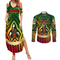 Vanuatu 45th Independence Anniversary Couples Matching Summer Maxi Dress and Long Sleeve Button Shirt Embracing Our Traditions Shaping Our Future