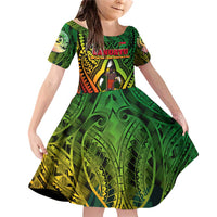 Vanuatu 45th Independence Anniversary Family Matching Off Shoulder Short Dress and Hawaiian Shirt Embracing Our Traditions Shaping Our Future