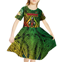 Vanuatu 45th Independence Anniversary Kid Short Sleeve Dress Embracing Our Traditions Shaping Our Future