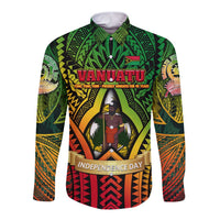 Vanuatu 45th Independence Anniversary Long Sleeve Button Shirt Embracing Our Traditions Shaping Our Future