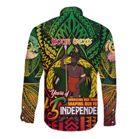 Vanuatu 45th Independence Anniversary Long Sleeve Button Shirt Embracing Our Traditions Shaping Our Future