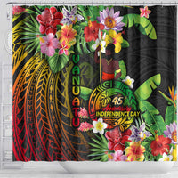 45th Anniversary of Freedom Vanuatu Shower Curtain Island Pride Cultural Power Pacific Unity