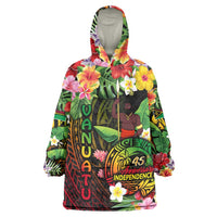 45th Anniversary of Freedom Vanuatu Wearable Blanket Hoodie Island Pride Cultural Power Pacific Unity