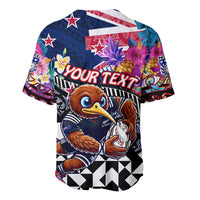 Personalized Kiwi New Zealand Rugby Baseball Jersey Kiwis Mascot Tropical Pattern