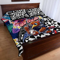 Kiwi New Zealand Rugby Quilt Bed Set Kiwis Mascot Tropical Pattern
