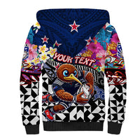 Personalized Kiwi New Zealand Rugby Sherpa Hoodie Kiwis Mascot Tropical Pattern
