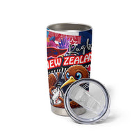 Kiwi New Zealand Rugby Tumbler Cup Kiwis Mascot Tropical Pattern