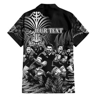 Personalized All Black Brothers Rugby Family Matching Off The Shoulder Long Sleeve Dress and Hawaiian Shirt New Zealand Maori Haka DT02 - Polynesian Pride
