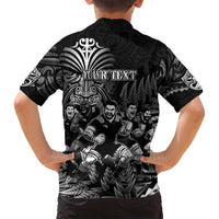 Personalized All Black Brothers Rugby Family Matching Summer Maxi Dress and Hawaiian Shirt New Zealand Maori Haka DT02 - Polynesian Pride
