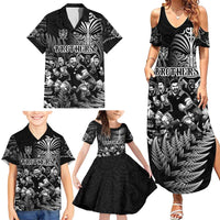 Personalized All Black Brothers Rugby Family Matching Summer Maxi Dress and Hawaiian Shirt New Zealand Maori Haka DT02 - Polynesian Pride