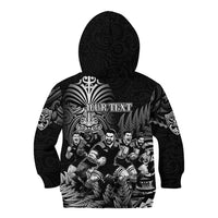 Personalized All Black Brothers Rugby Kid Hoodie New Zealand Maori Haka