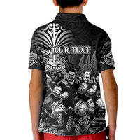 Personalized All Black Brothers Rugby Kid Polo Shirt New Zealand Maori Haka