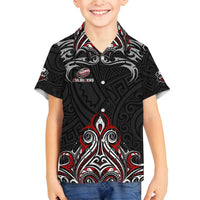 All Black NZL Rugby Champions Family Matching Tank Maxi Dress and Hawaiian Shirt Maori Warrior