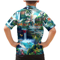 Wailua Falls Hawaii Family Matching Mermaid Dress and Hawaiian Shirt Kauai Natural Beauty