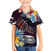 Personalized Amelika Samoa Sharks Polynesia Family Matching Tank Maxi Dress and Hawaiian Shirt American Samoa