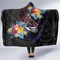 Amelika Samoa Sharks Polynesia Hooded Blanket American Samoa DT02 One Size Black - Polynesian Pride