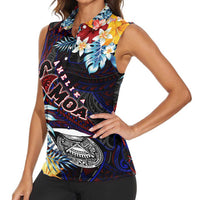 Personalized Amelika Samoa Sharks Polynesia Women Sleeveless Polo Shirt American Samoa