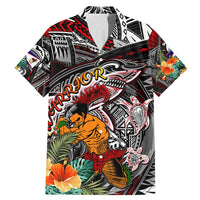 Personalized American Samoa Warrior Family Matching Mermaid Dress and Hawaiian Shirt Shark Turtle Polynesian Tattoo