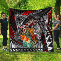American Samoa Warrior Quilt Shark Turtle Polynesian Tattoo DT02 - Polynesian Pride