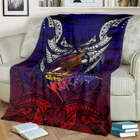 Personalized American Samoa Flag Blanket Eagles Polynesian Art DT02 - Polynesian Pride