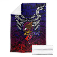 Personalized American Samoa Flag Blanket Eagles Polynesian Art DT02 - Polynesian Pride