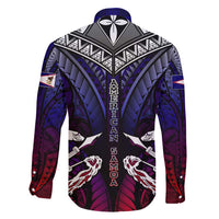 Personalized American Samoa Flag Family Matching Long Sleeve Bodycon Dress and Hawaiian Shirt Eagles Polynesian Art