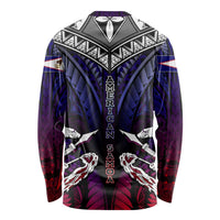 Personalized American Samoa Flag Long Sleeve Shirt Eagles Polynesian Art