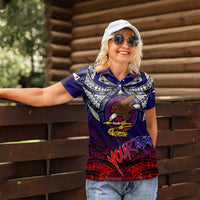 Personalized American Samoa Flag Women Polo Shirt Eagles Polynesian Art DT02 - Polynesian Pride