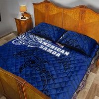 Sharks And American Samoa Quilt Bed Set Simple Polynesian Blue DT02 - Polynesian Pride