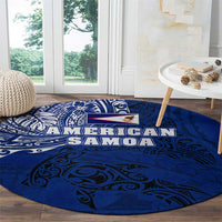 Sharks And American Samoa Round Carpet Simple Polynesian Blue DT02 - Polynesian Pride