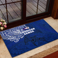 Sharks And American Samoa Rubber Doormat Simple Polynesian Blue DT02 - Polynesian Pride
