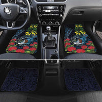 New Zealand Tui Bird Car Mats Maori Koru Mix Pohutukawa