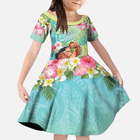 Personalised Hawaii Father's Day Family Matching Off Shoulder Maxi Dress and Hawaiian Shirt Happy Father And Child