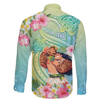 Personalised Hawaii Father's Day Family Matching Short Sleeve Bodycon Dress and Hawaiian Shirt Happy Father And Child DT04 - Polynesian Pride