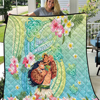 Hawaii Father's Day Quilt Happy Father And Child