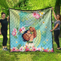 Hawaii Father's Day Quilt Happy Father And Child