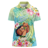 Personalised Hawaii Father's Day Women Polo Shirt Happy Father And Child