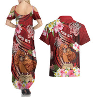 Personalised New Zealand Father's Day Couples Matching Summer Maxi Dress and Hawaiian Shirt Happy Father And Child DT04 - Polynesian Pride