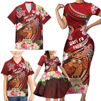 Personalised New Zealand Father's Day Family Matching Short Sleeve Bodycon Dress and Hawaiian Shirt Happy Father And Child DT04 - Polynesian Pride