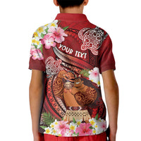 Personalised New Zealand Father's Day Kid Polo Shirt Happy Father And Child